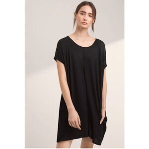 Aritzia Wilfred Free Black Pocket T shirt mini Dress Size L